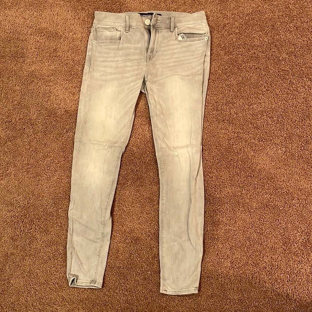 Express Women’s Skinny Jeans in Light Gray